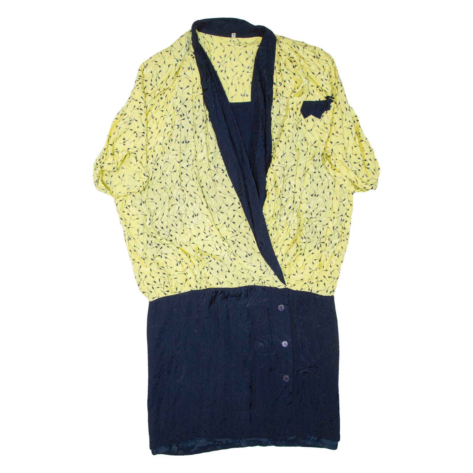 Womens Day Dress Yellow Short Sleeve Knee Length 2XL