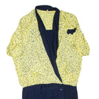 Womens Day Dress Yellow Short Sleeve Knee Length 2XL