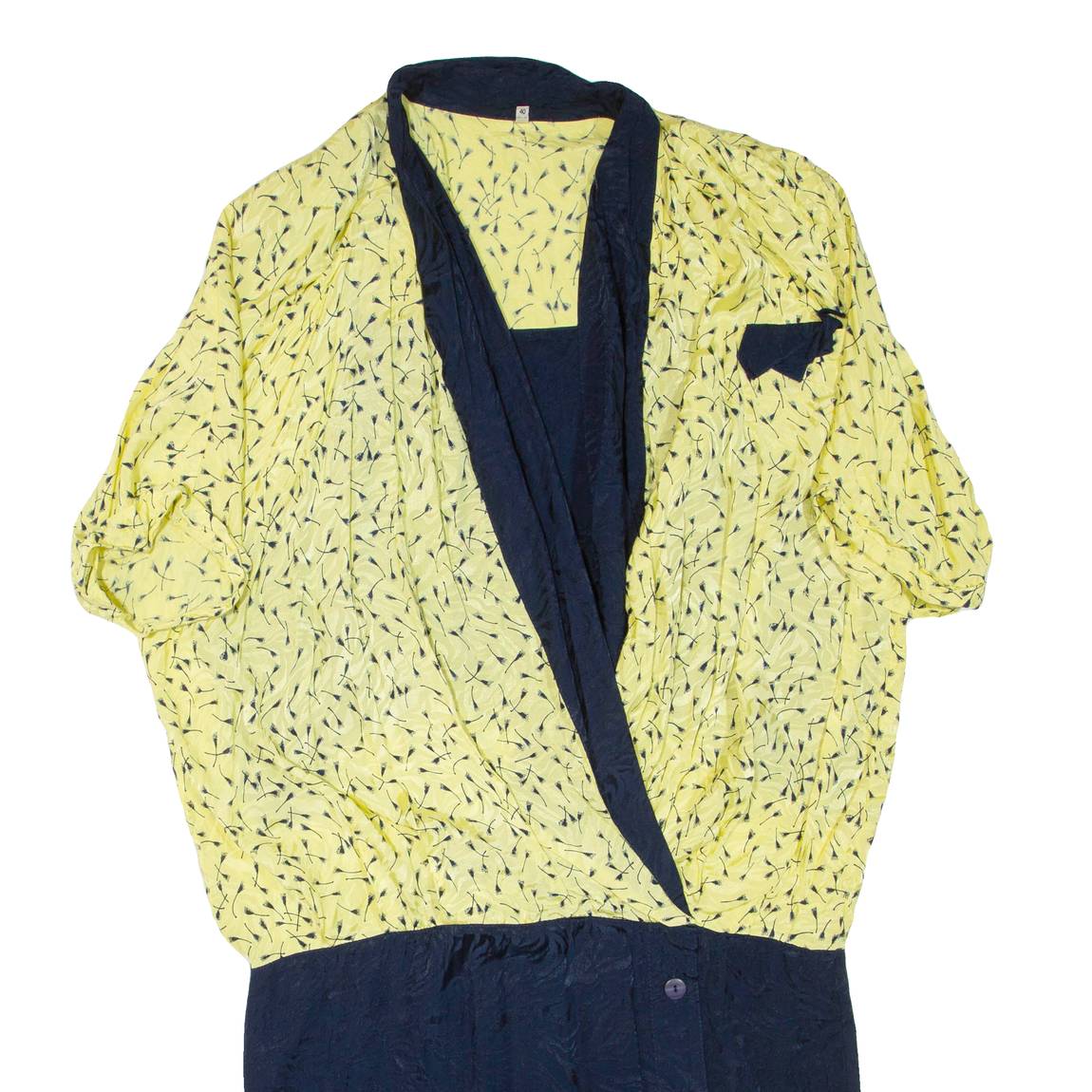Womens Day Dress Yellow Short Sleeve Knee Length 2XL