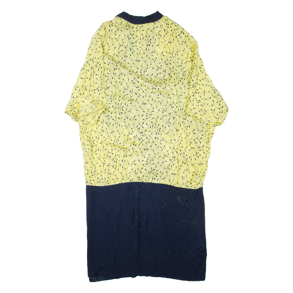 Womens Day Dress Yellow Short Sleeve Knee Length 2XL