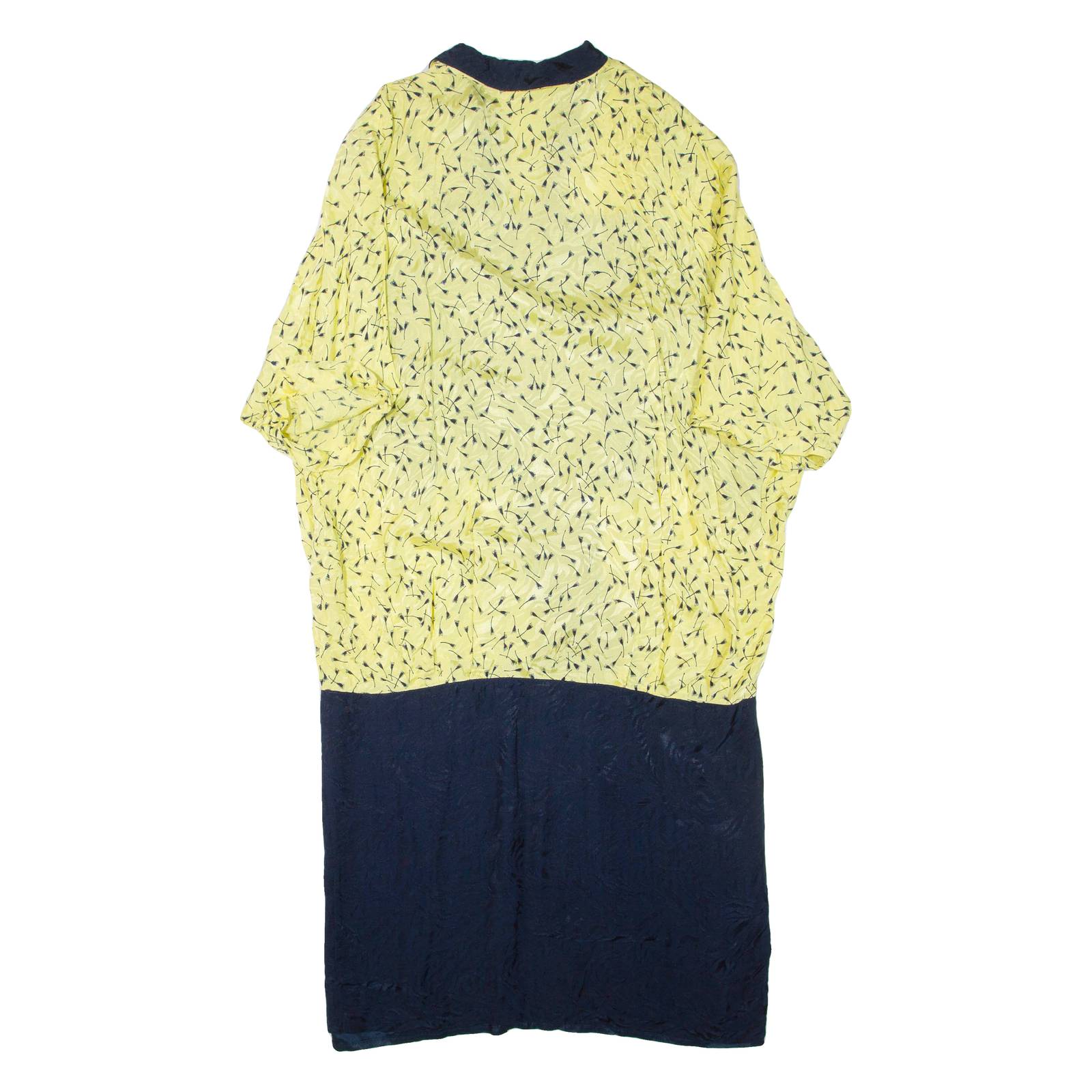Womens Day Dress Yellow Short Sleeve Knee Length 2XL
