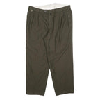 LINEA BERNARDO Mens Wool Blend Brown Regular Fit Straight Leg Trousers W34 L28