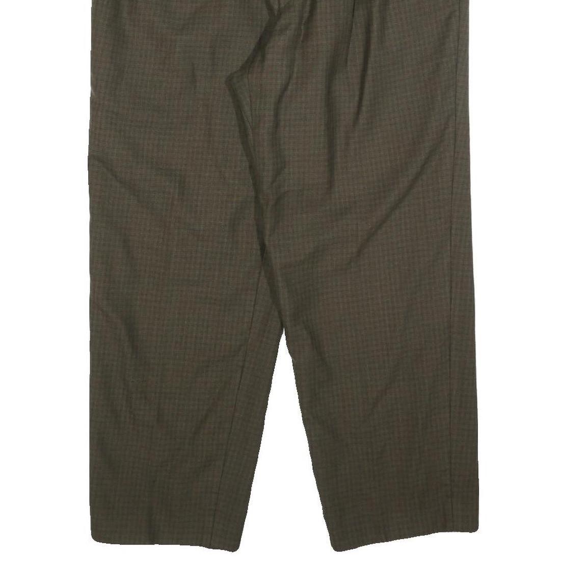 LINEA BERNARDO Mens Wool Blend Brown Regular Fit Straight Leg Trousers W34 L28