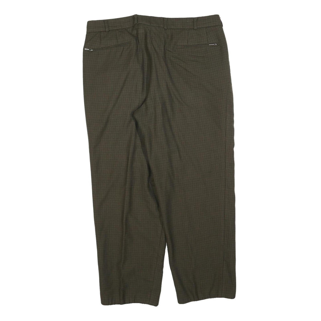 LINEA BERNARDO Mens Wool Blend Brown Regular Fit Straight Leg Trousers W34 L28