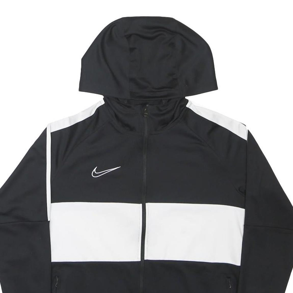 NIKE Boys Black & White Hoodie XL Full Zip Lightweight Sportswear