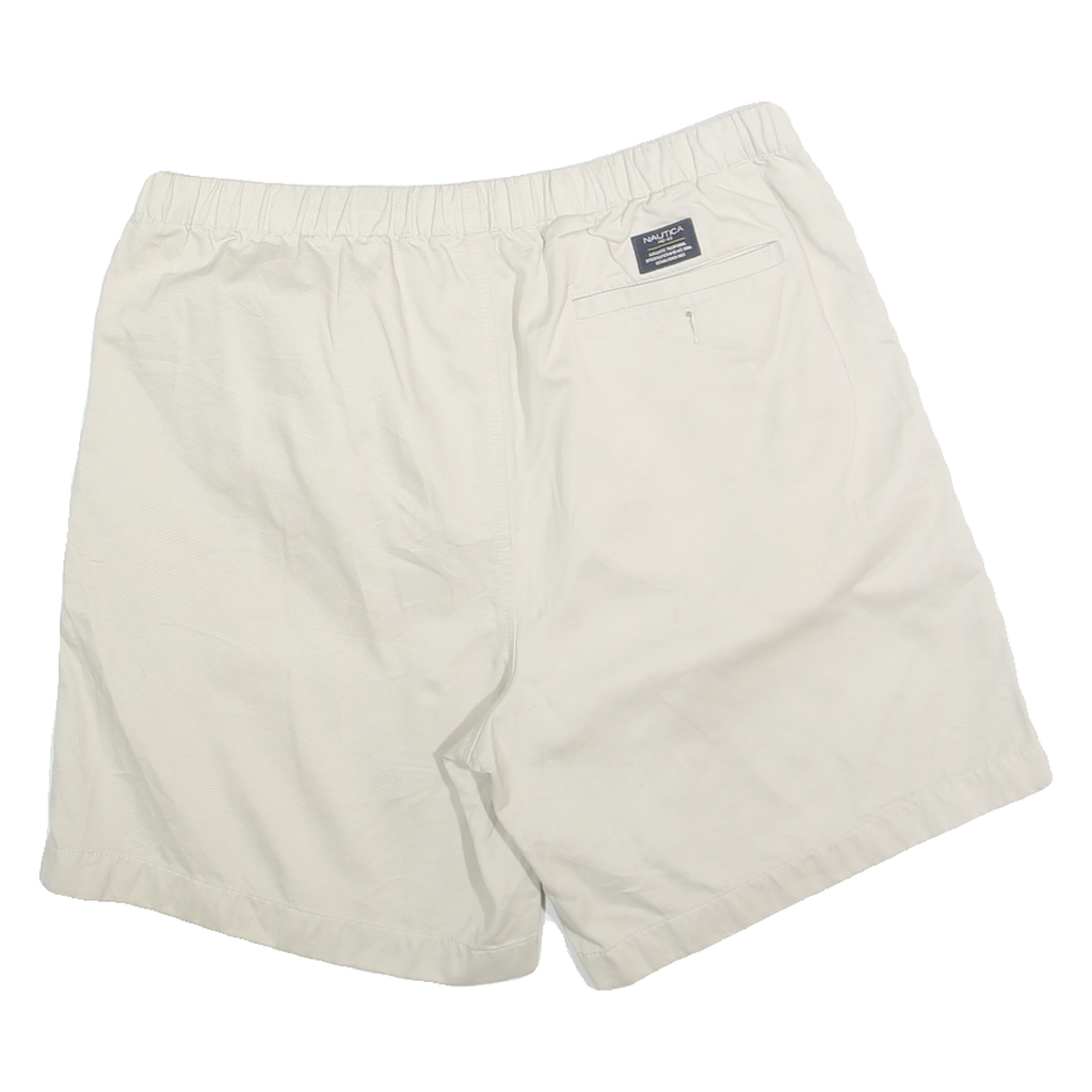 NAUTICA Mens Shorts White Casual Classic L W34 Comfortable Cotton Blend
