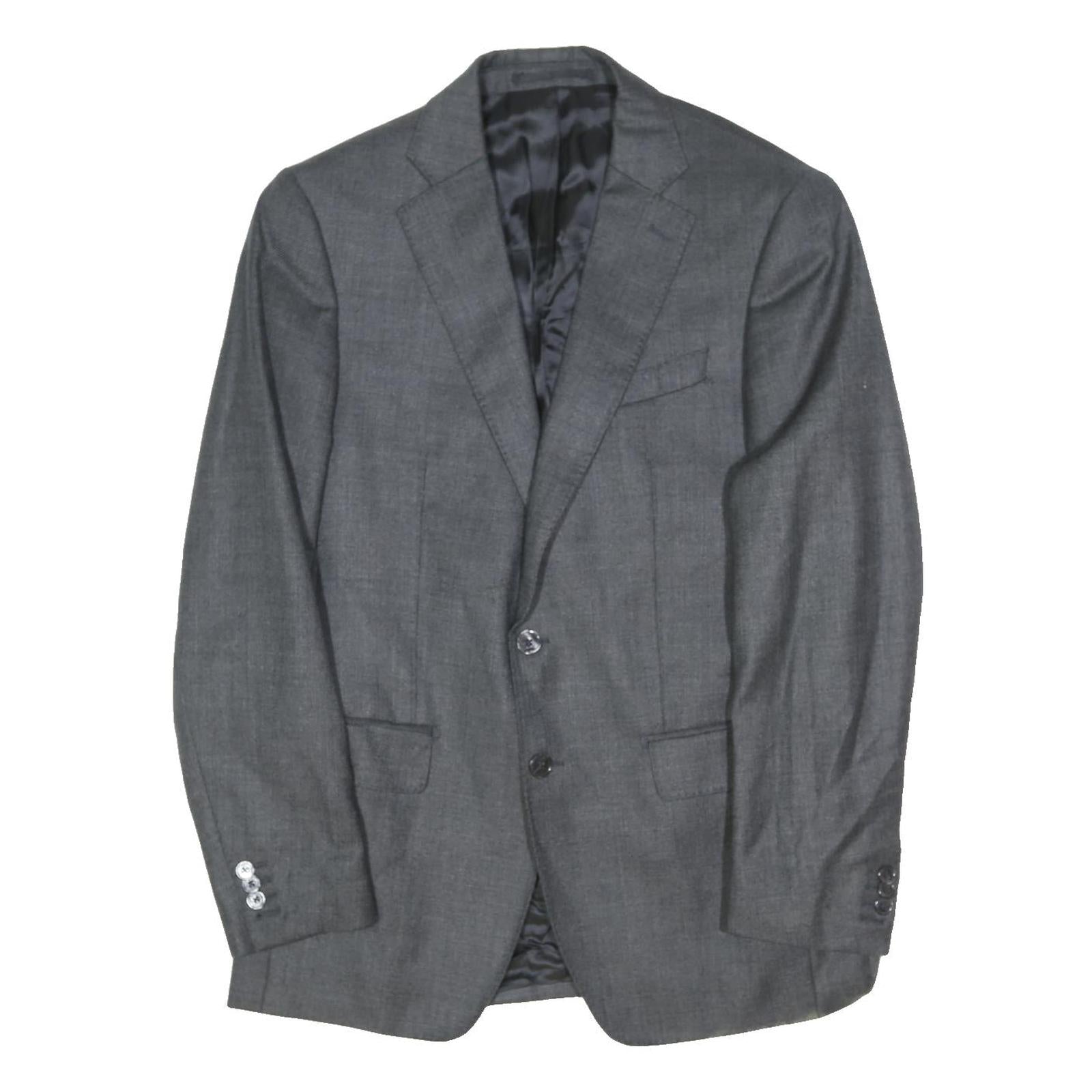 REDA Mens Grey Wool Blazer Jacket M Woven Button Formal Smart Outerwear