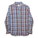 LEVI'S Womens Blue & Red Checked Cotton Blend Shirt XS Button Front Casual