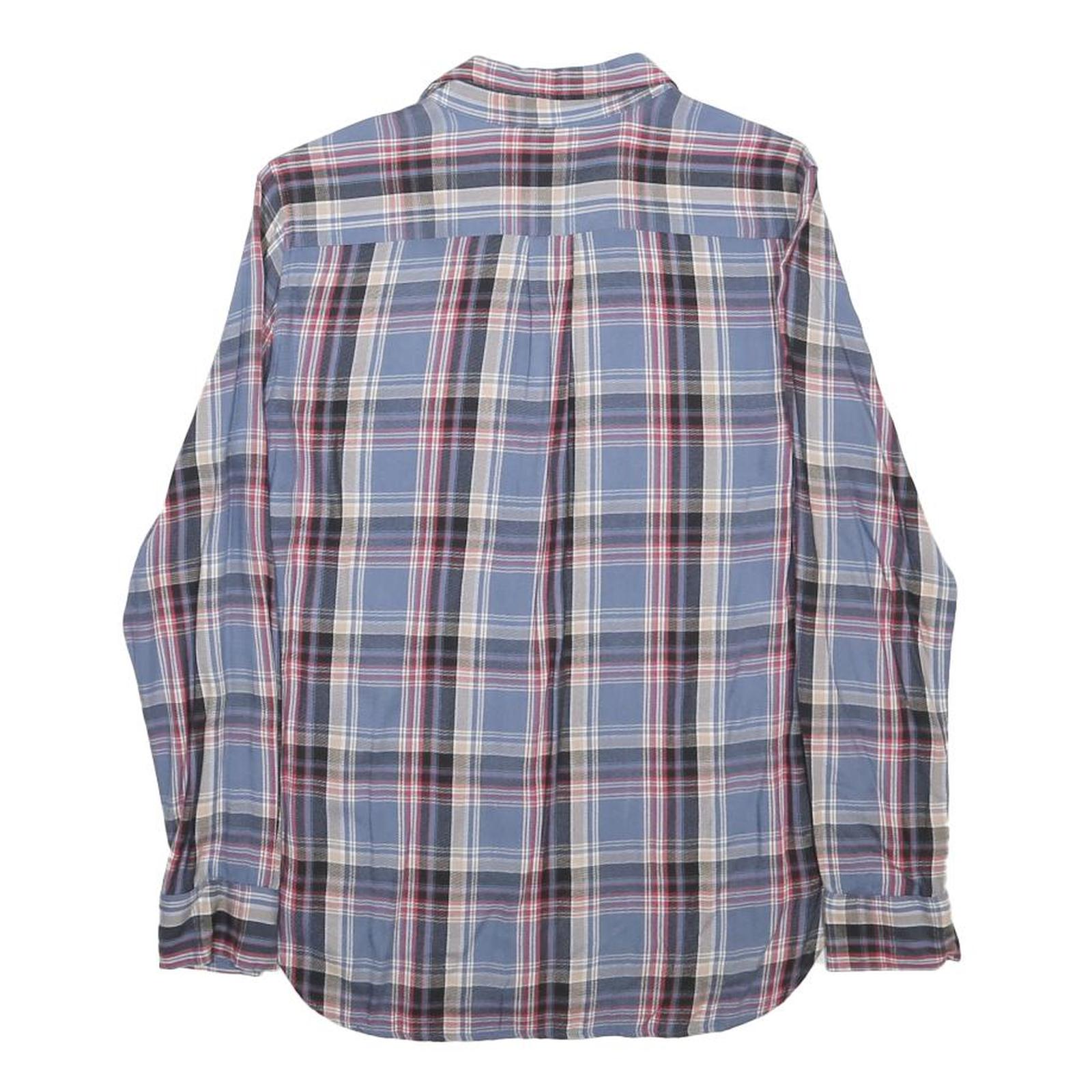 LEVI'S Womens Blue & Red Checked Cotton Blend Shirt XS Button Front Casual