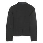 LIU JEANS Womens Black Jacket S Polyester Blend Button Satin Collar Formal