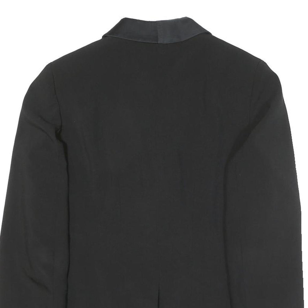 LIU JEANS Womens Black Jacket S Polyester Blend Button Satin Collar Formal