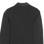 LIU JEANS Womens Black Jacket S Polyester Blend Button Satin Collar Formal