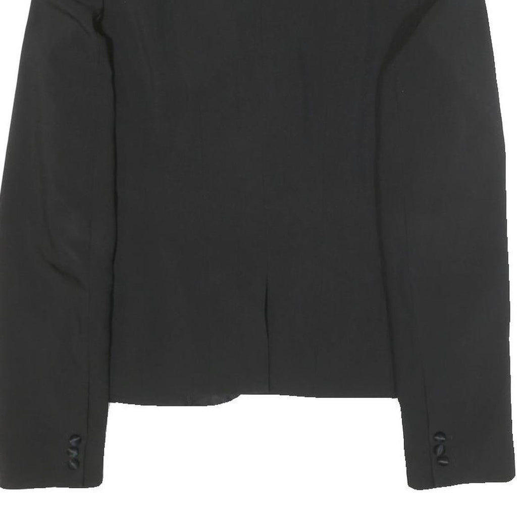 LIU JEANS Womens Black Jacket S Polyester Blend Button Satin Collar Formal