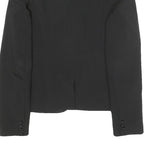 LIU JEANS Womens Black Jacket S Polyester Blend Button Satin Collar Formal