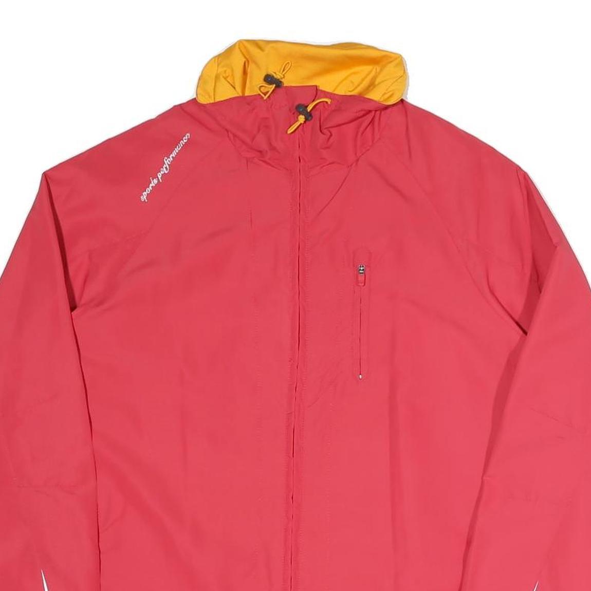 SPORTS PERFORMANCE Womens Red & Yellow Outdoor Jacket UK 14 Polyester Blend Zip