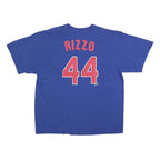 MLB Mens Blue Chicago 44 Graphic T-Shirt 2XL Short Sleeve Crew Neck Cotton Blend