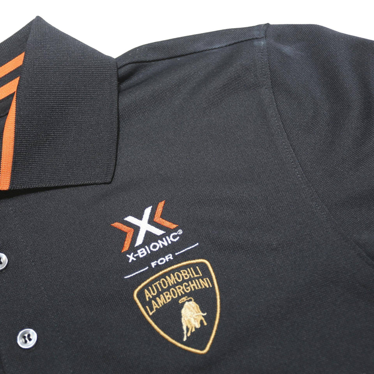 X-BIONIC FOR AUTOMOBILI LAMBORGHINI Mens Black Polo Shirt S Polyester Short