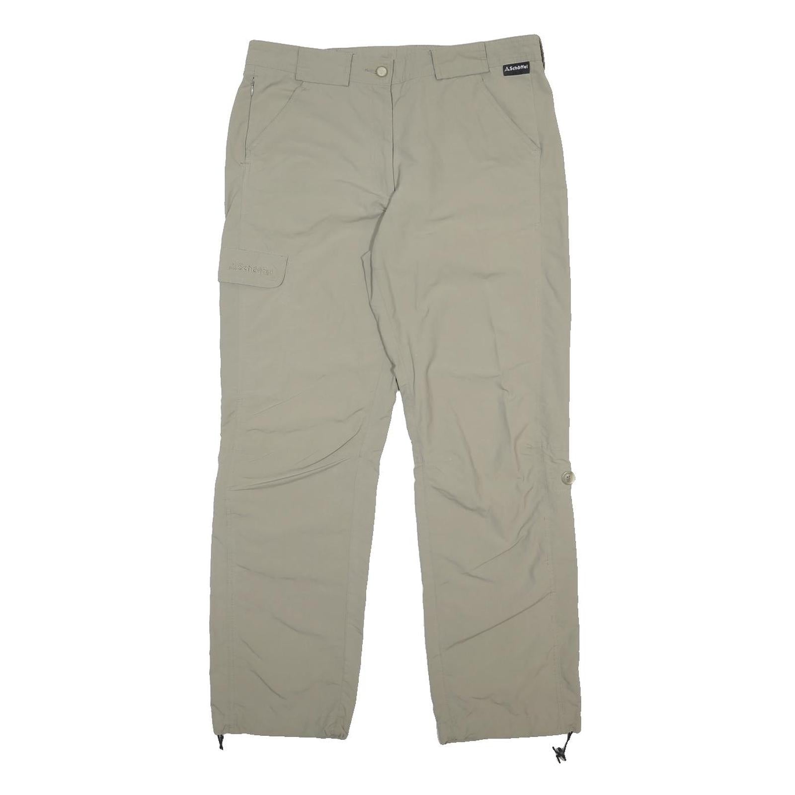 SCHOFFEL Womens Beige Nylon Regular Fit Trousers W33 L30 Outdoor Cargo Pockets