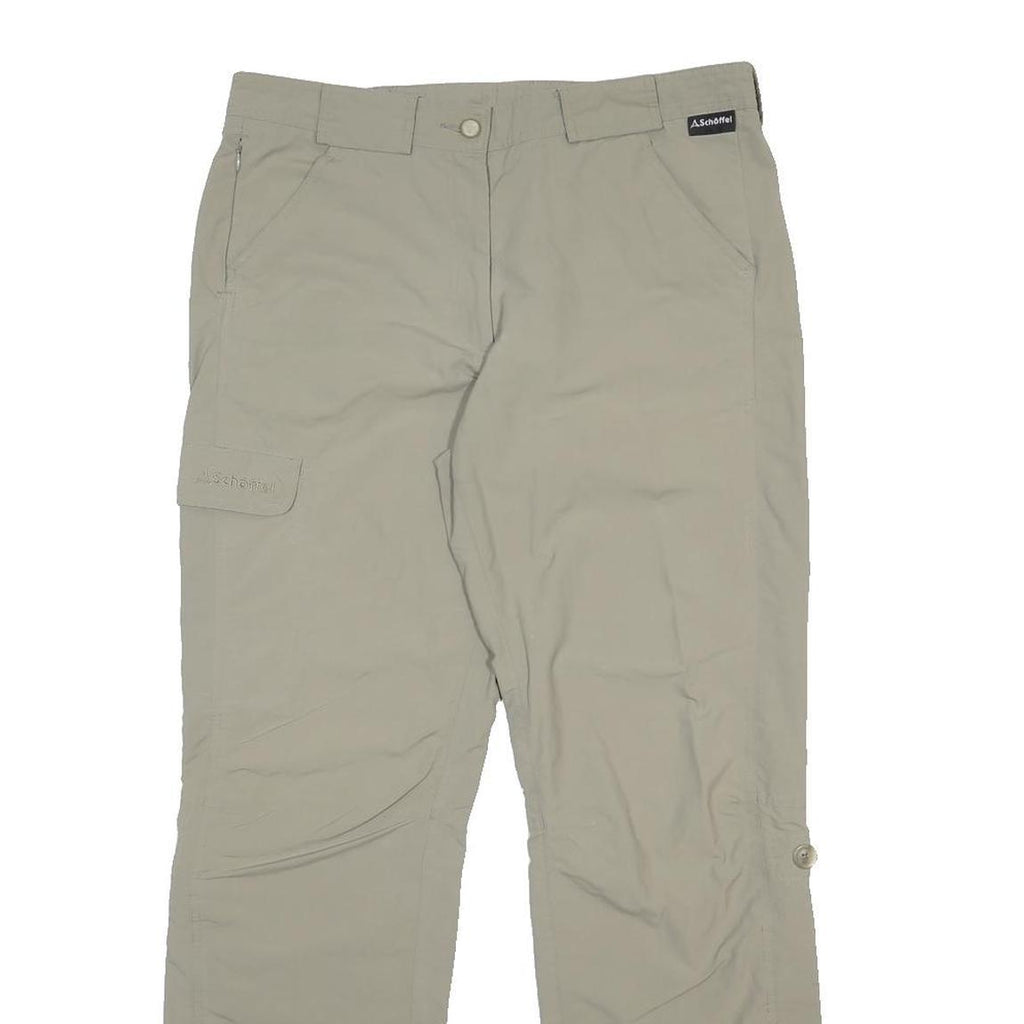 SCHOFFEL Womens Beige Nylon Regular Fit Trousers W33 L30 Outdoor Cargo Pockets