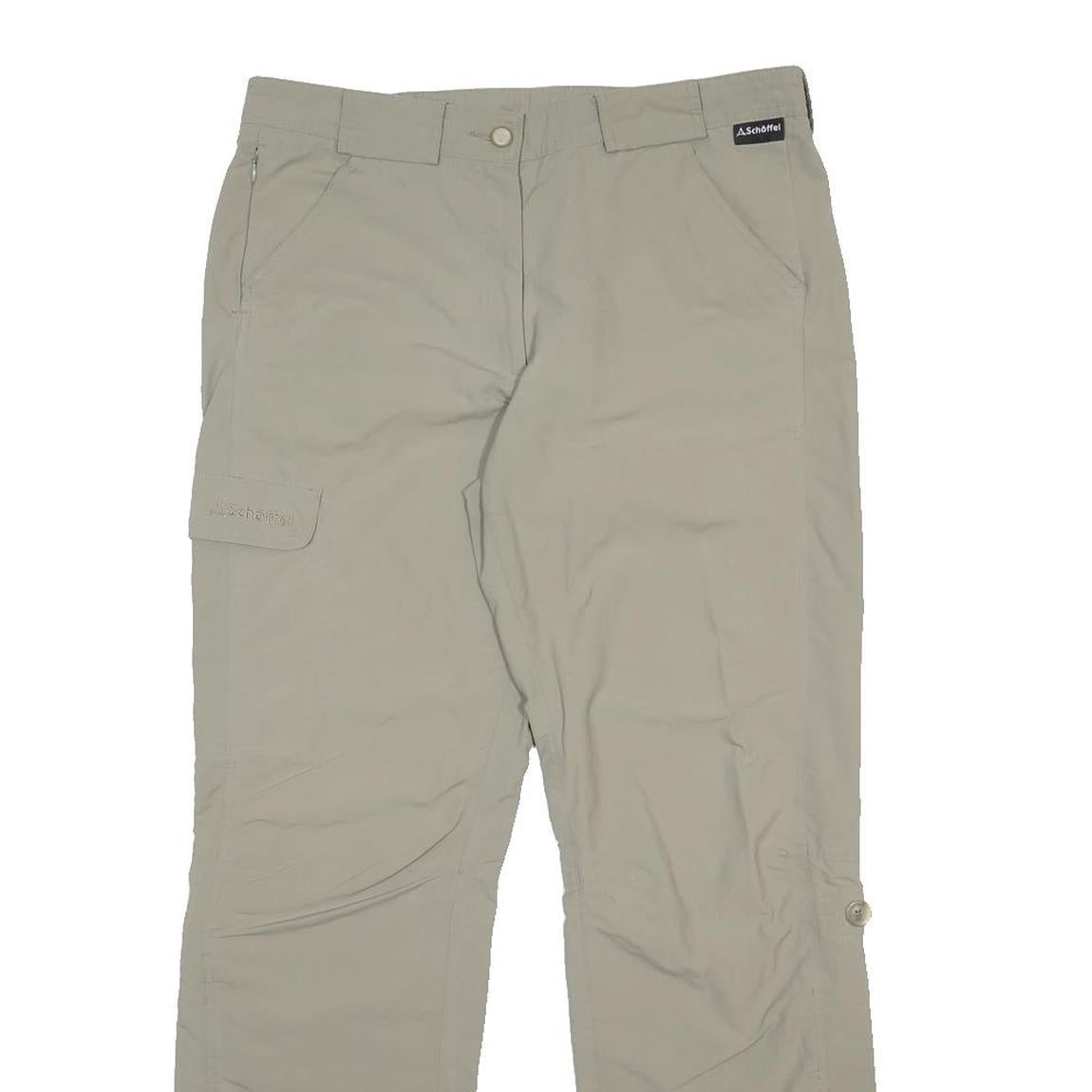 SCHOFFEL Womens Beige Nylon Regular Fit Trousers W33 L30 Outdoor Cargo Pockets