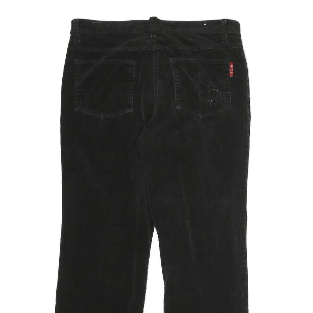 BLUE FASHION Womens Black Cotton Blend Regular Fit Bootcut Trousers W30 L25