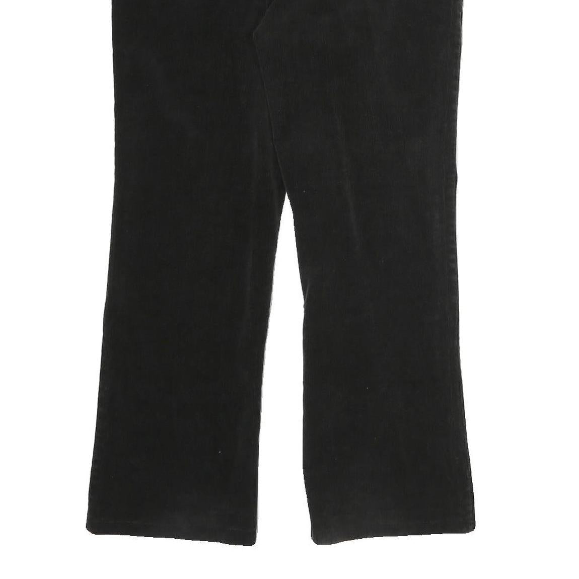 BLUE FASHION Womens Black Cotton Blend Regular Fit Bootcut Trousers W30 L25