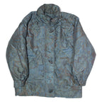 IZZI Insulated Womens Coat Blue 90s Crazy Pattern M