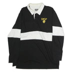CORNERSTORE BODEGA Mens Black & White Smiley Long Sleeve Cotton Polo Shirt L