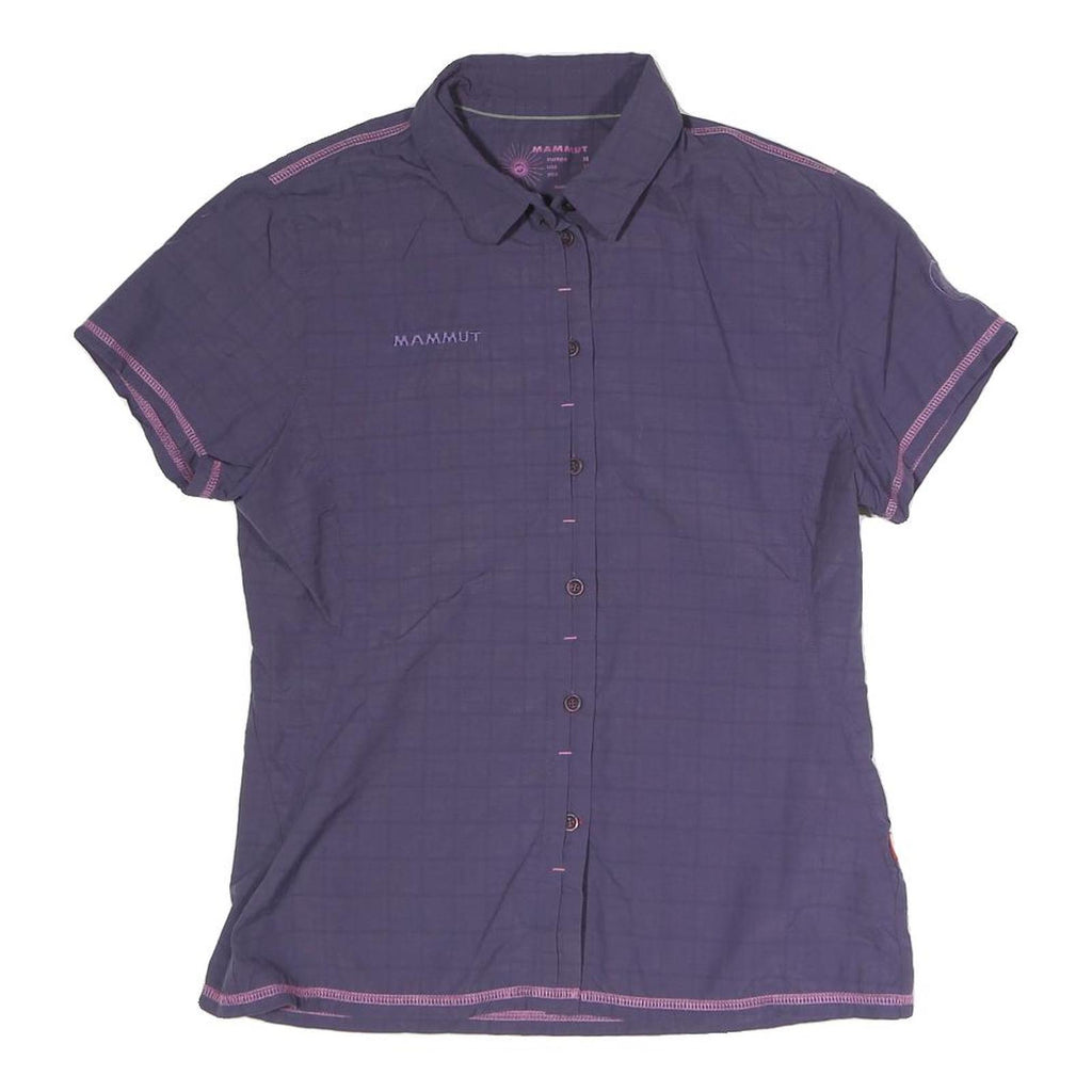 MAMMUT Womens Purple Button Shirt Short Sleeve Collared Outdoor M