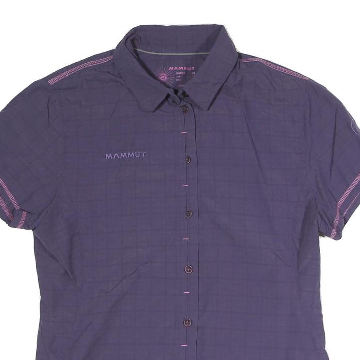 MAMMUT Womens Purple Button Shirt Short Sleeve Collared Outdoor M