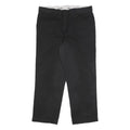 DICKIES Mens Black Regular Fit Straight Trousers W36 L29 Cotton Blend Zip