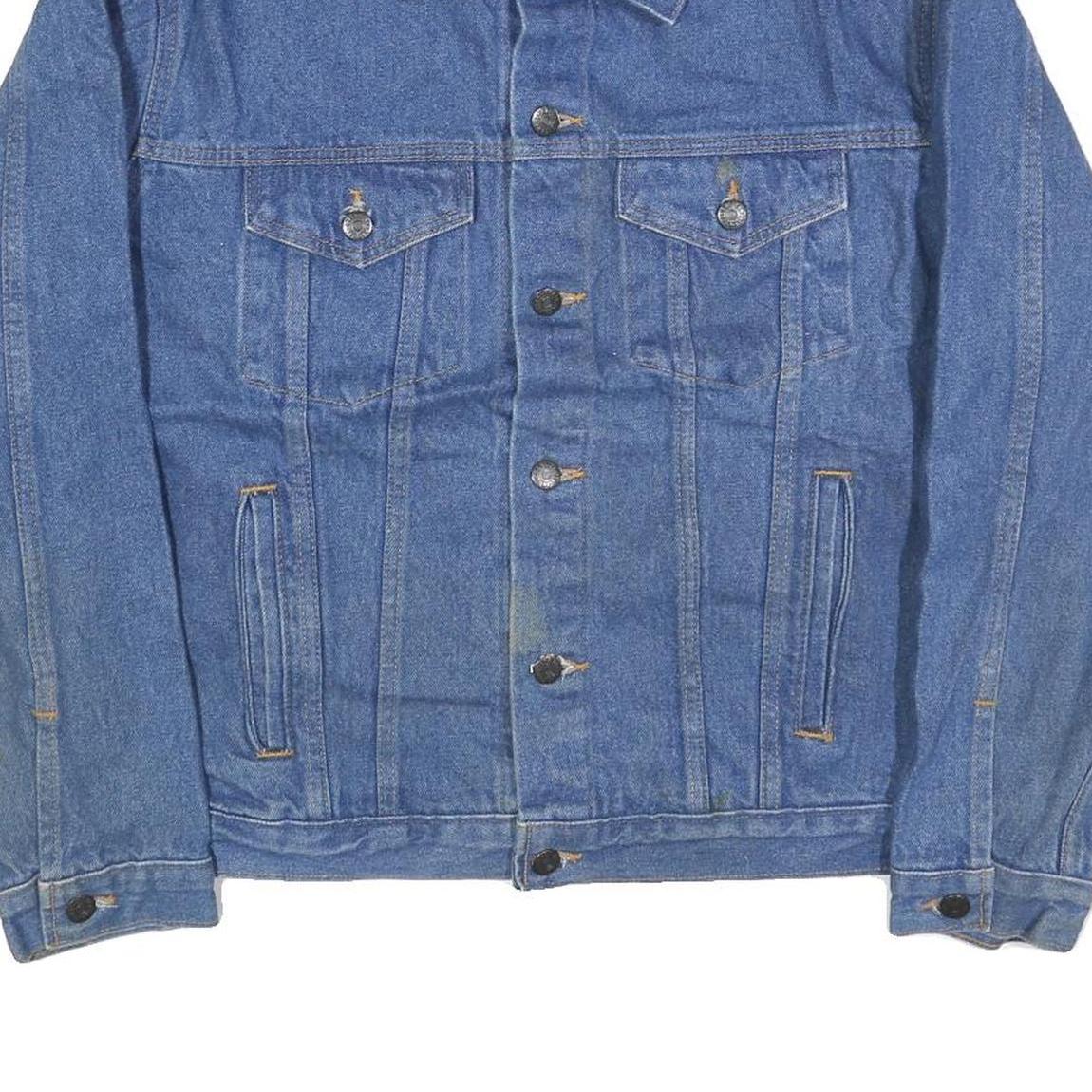 ALL AMERICAN CLOTHING Mens Blue Denim Jacket XL Cotton Button Plain Classic