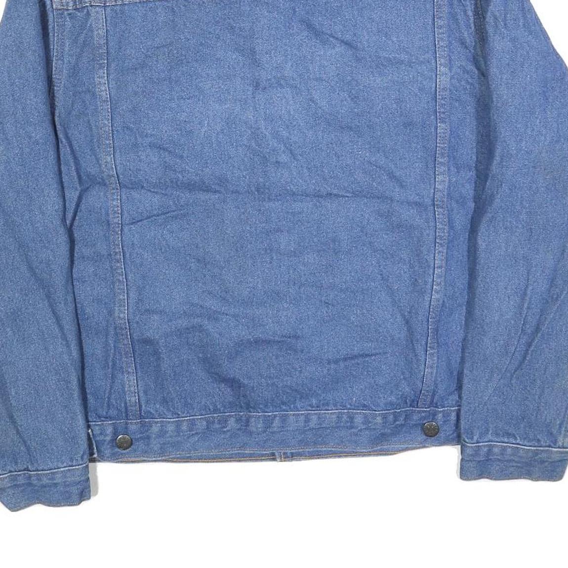 ALL AMERICAN CLOTHING Mens Blue Denim Jacket XL Cotton Button Plain Classic