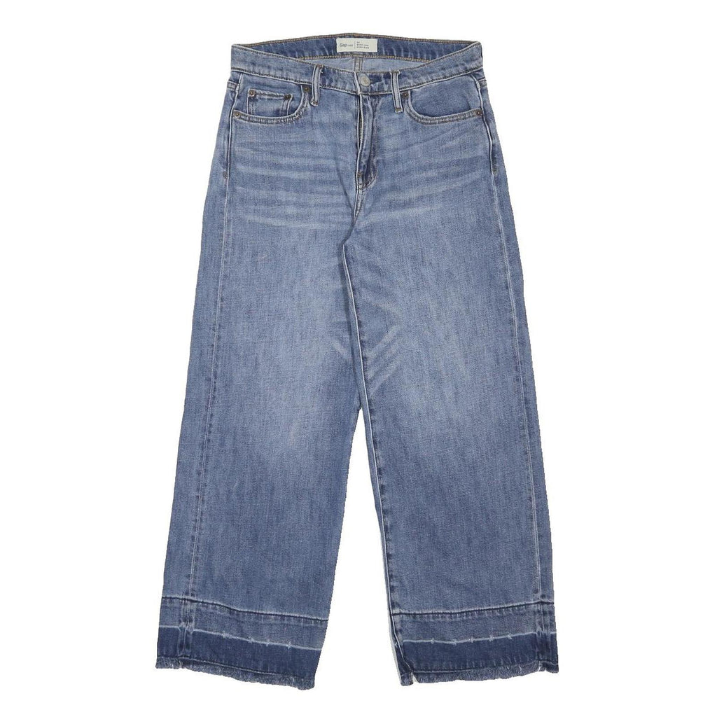 GAP Womens Jeans Blue Loose Wide-Leg Denim Light W26 L26 Frayed Hem