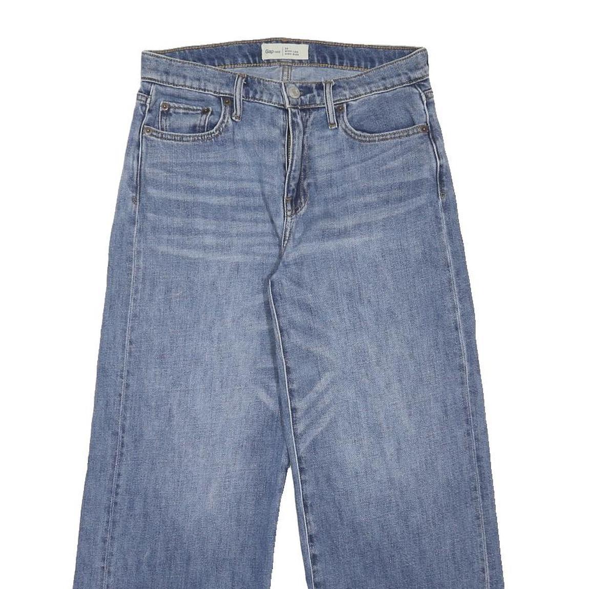 GAP Womens Jeans Blue Loose Wide-Leg Denim Light W26 L26 Frayed Hem