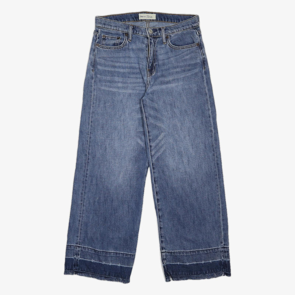 GAP Womens Jeans Blue Loose Wide-Leg Denim Light W26 L26 Frayed Hem