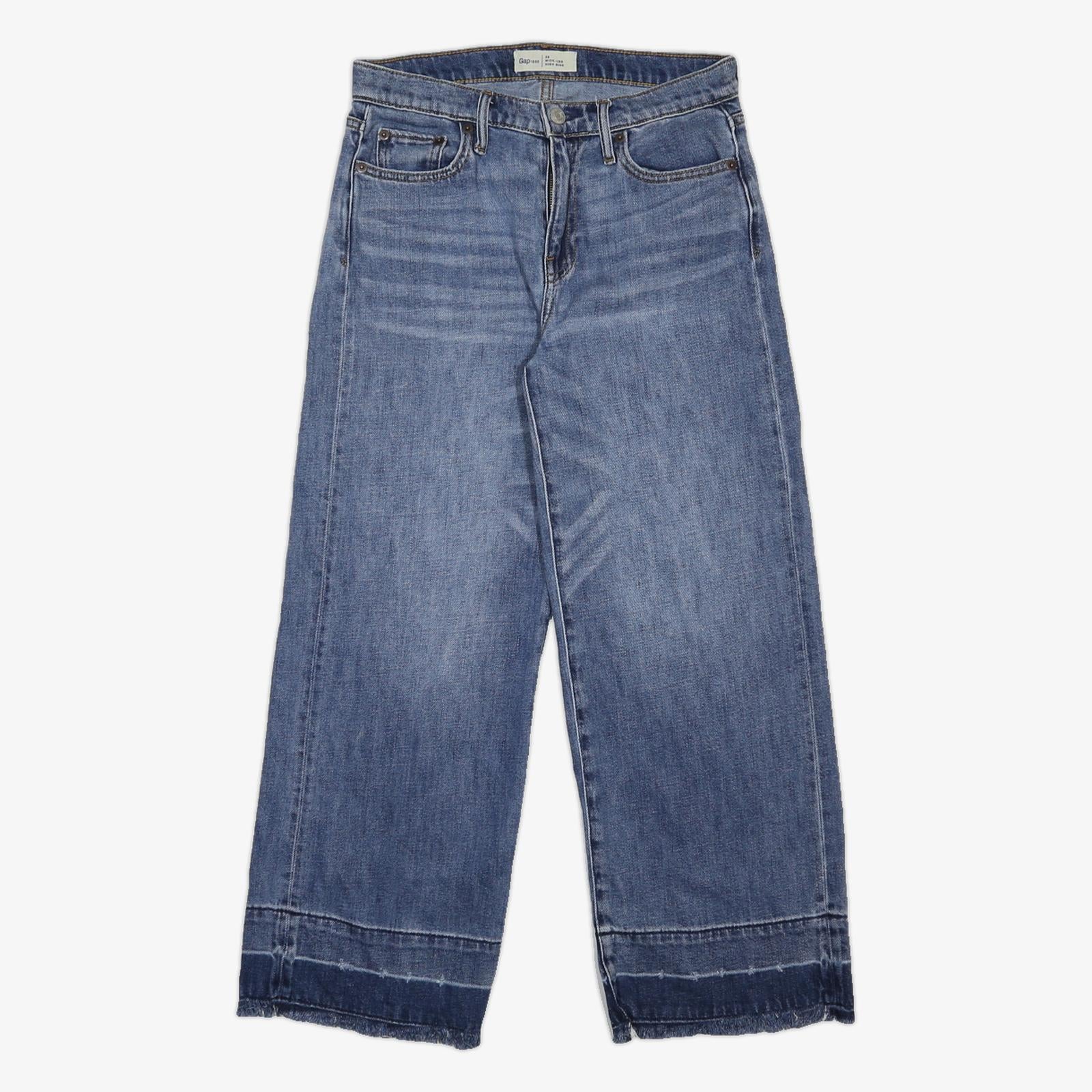 GAP Womens Jeans Blue Loose Wide-Leg Denim Light W26 L26 Frayed Hem