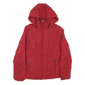 CALVIN KLEIN Womens Red Jacket S Polyester Blend Zip Hooded Plain Casual