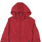 CALVIN KLEIN Womens Red Jacket S Polyester Blend Zip Hooded Plain Casual