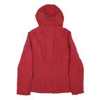 CALVIN KLEIN Womens Red Jacket S Polyester Blend Zip Hooded Plain Casual