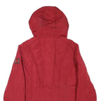 CALVIN KLEIN Womens Red Jacket S Polyester Blend Zip Hooded Plain Casual