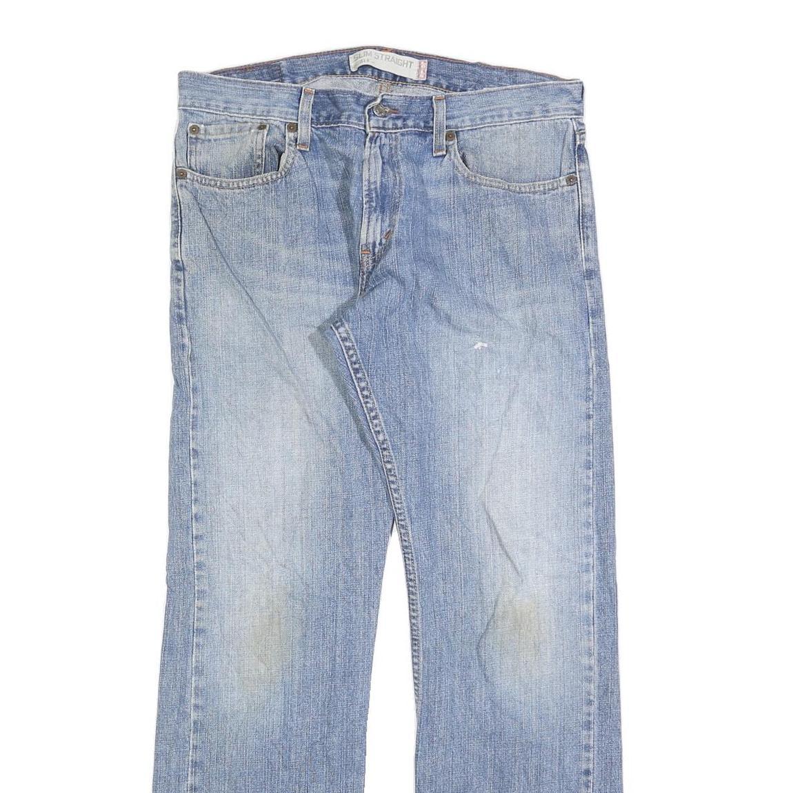 LEVI'S 514 Slim Mens Jeans Blue Slim Straight Denim Medium W34 L32 Classic Zip