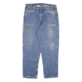 CARHARTT Mens Blue Regular Fit Straight Leg Denim Rinse W36 L31 Zip Jeans
