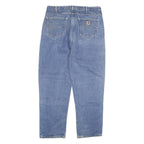 CARHARTT Mens Blue Regular Fit Straight Leg Denim Rinse W36 L31 Zip Jeans