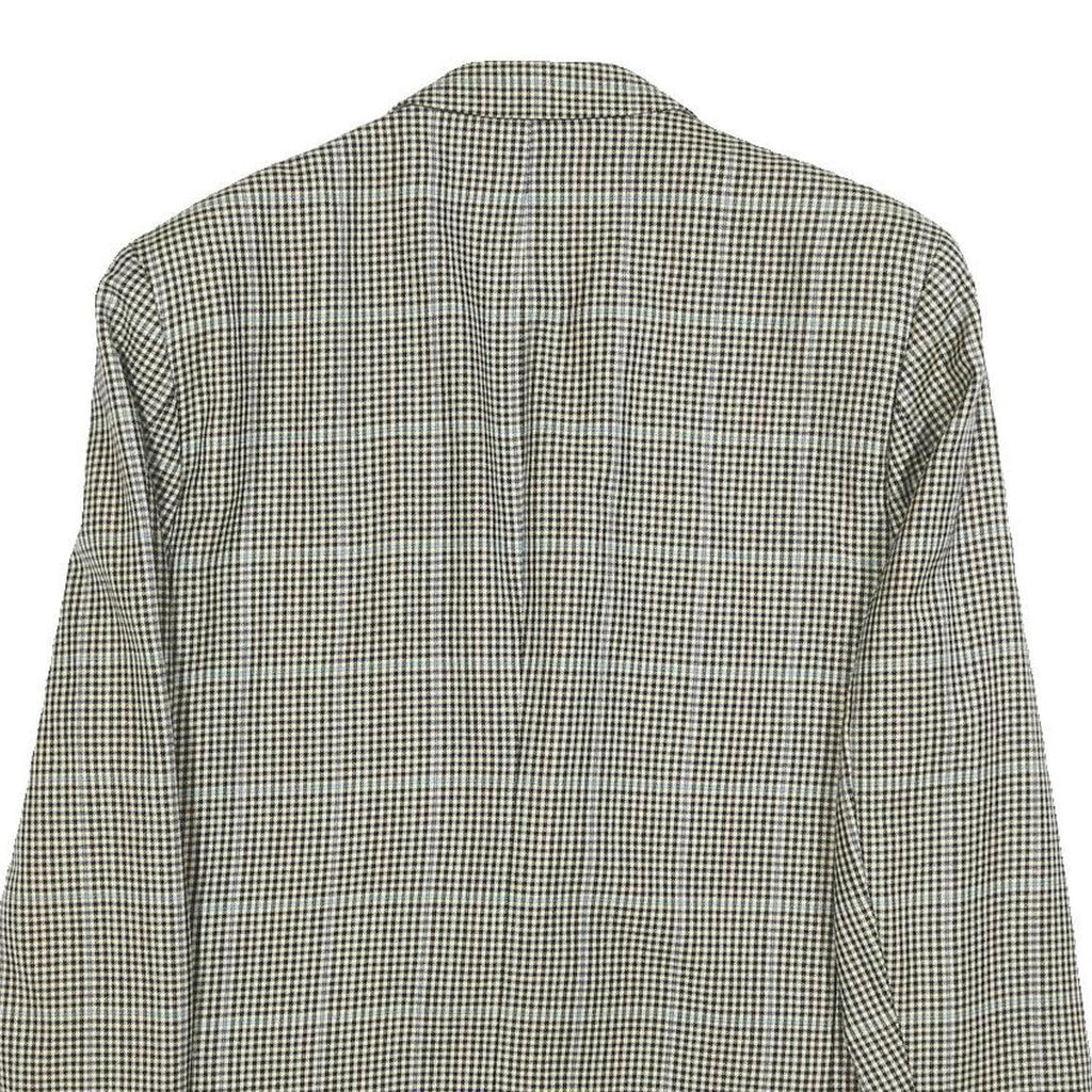 BOSS HUGO BOSS Mens Black & Beige Check Wool Blazer Jacket L Woven Classic