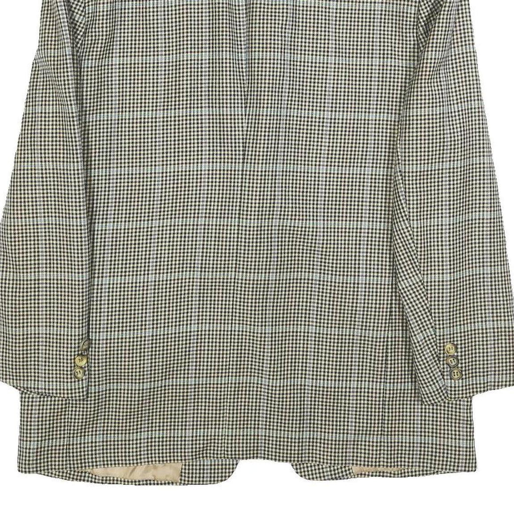 BOSS HUGO BOSS Mens Black & Beige Check Wool Blazer Jacket L Woven Classic