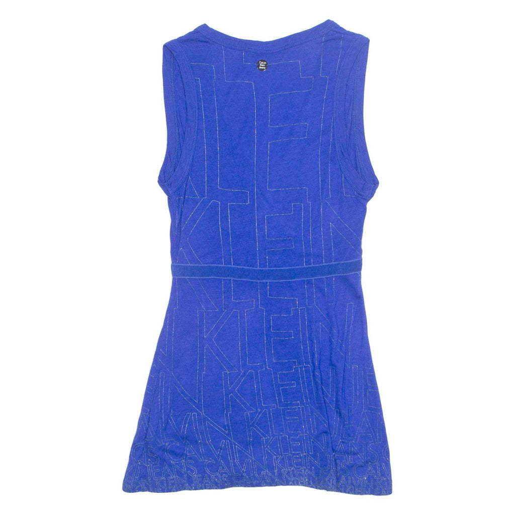 CALVIN KLEIN JEANS Womens Top Blue V-Neck Sleeveless XS
