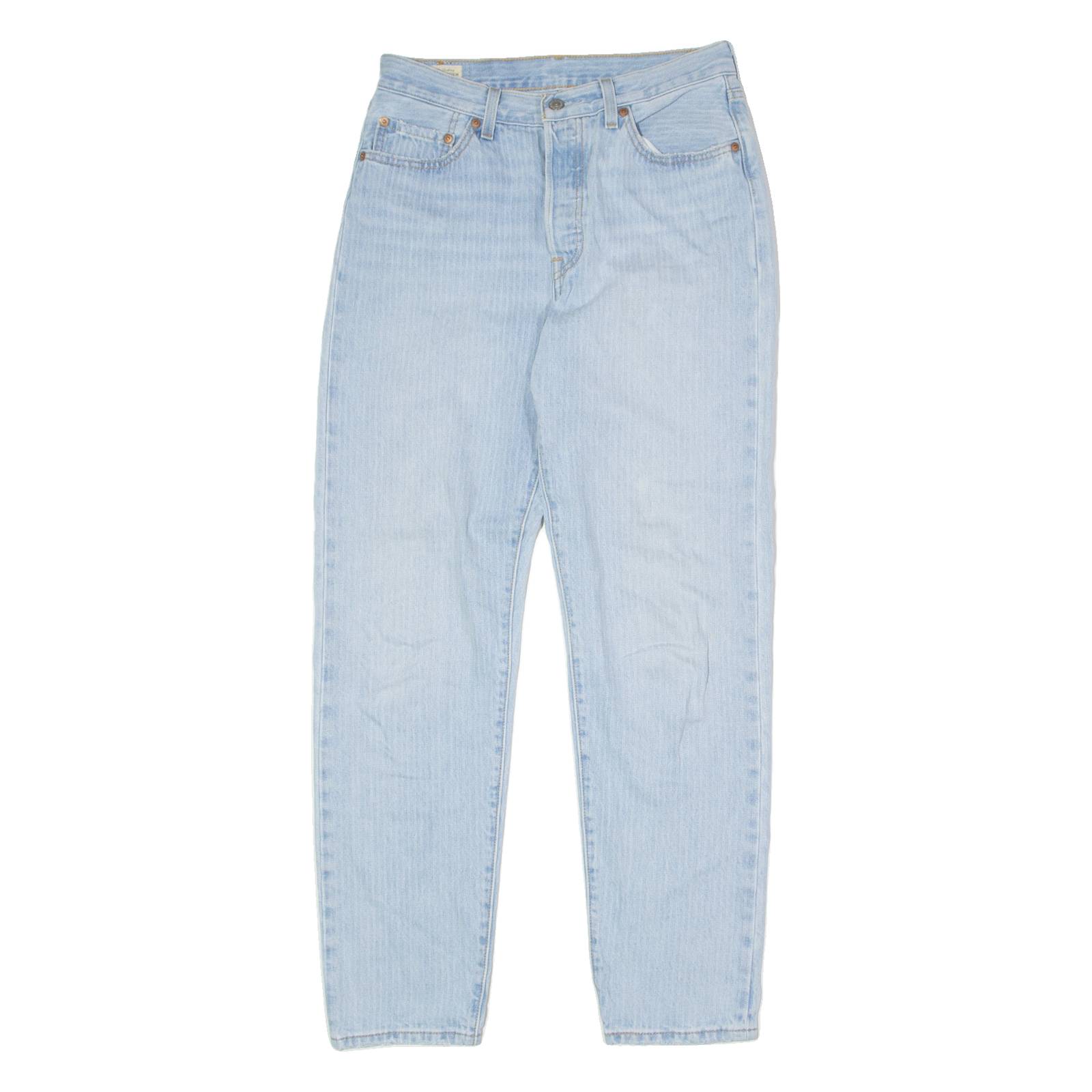 LEVI'S 501 BIG E Jeans Pinstripe Mens Blue Regular Straight W28 L31