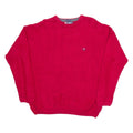 CHAPS RALPH LAUREN Mens Jumper Red Herringbone Tight Knit L