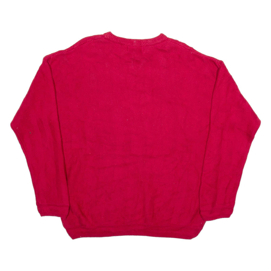 CHAPS RALPH LAUREN Mens Jumper Red Herringbone Tight Knit L